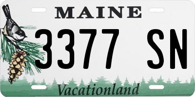 ME license plate 3377SN
