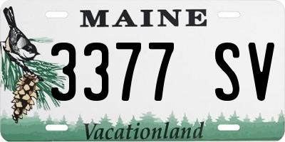 ME license plate 3377SV