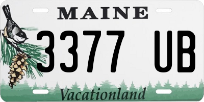 ME license plate 3377UB