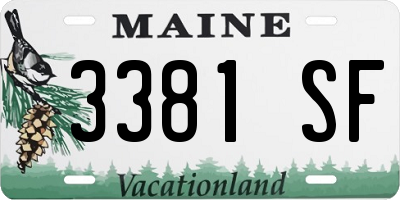 ME license plate 3381SF