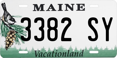 ME license plate 3382SY