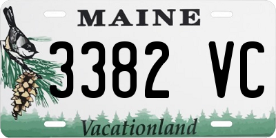 ME license plate 3382VC