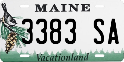 ME license plate 3383SA