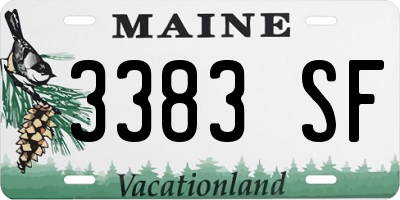 ME license plate 3383SF