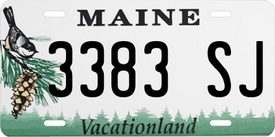 ME license plate 3383SJ