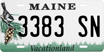 ME license plate 3383SN