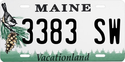 ME license plate 3383SW