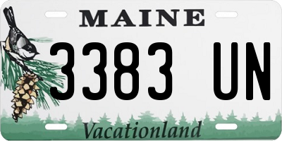 ME license plate 3383UN