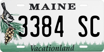 ME license plate 3384SC