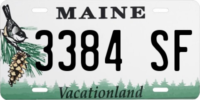 ME license plate 3384SF