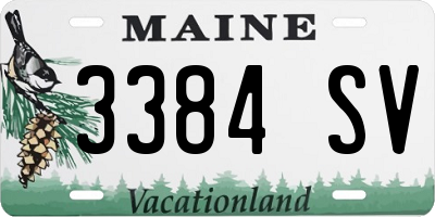 ME license plate 3384SV