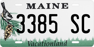 ME license plate 3385SC