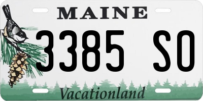 ME license plate 3385SO