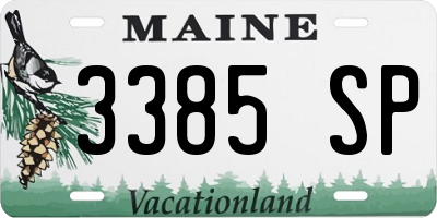 ME license plate 3385SP