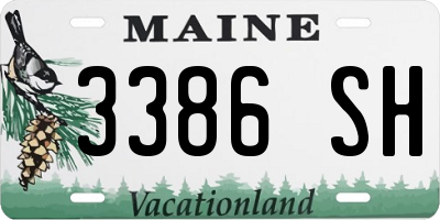 ME license plate 3386SH