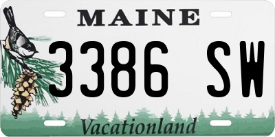 ME license plate 3386SW