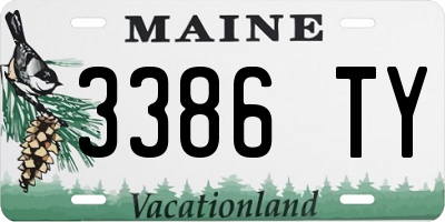 ME license plate 3386TY