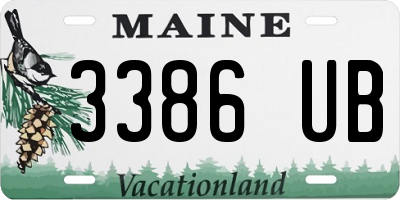 ME license plate 3386UB