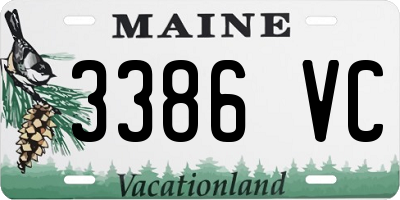 ME license plate 3386VC