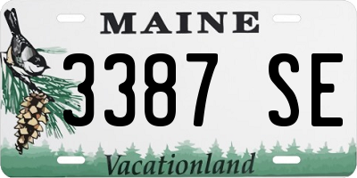 ME license plate 3387SE