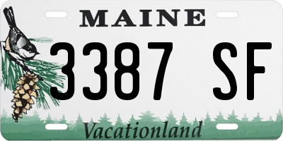 ME license plate 3387SF