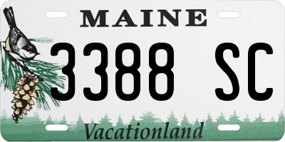ME license plate 3388SC