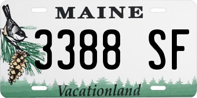 ME license plate 3388SF