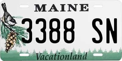 ME license plate 3388SN