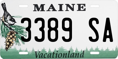 ME license plate 3389SA