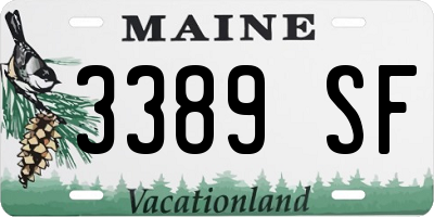 ME license plate 3389SF