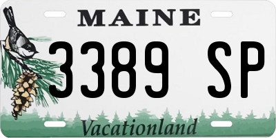 ME license plate 3389SP