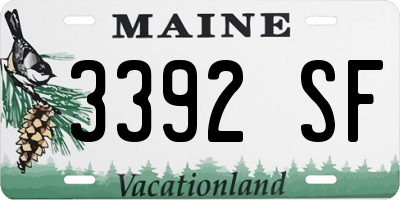 ME license plate 3392SF
