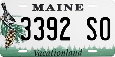ME license plate 3392SO