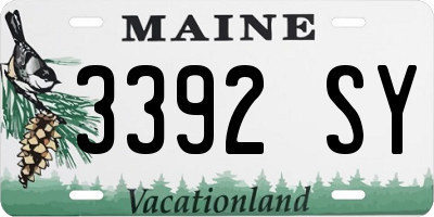 ME license plate 3392SY