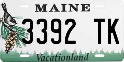ME license plate 3392TK