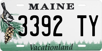 ME license plate 3392TY