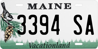 ME license plate 3394SA