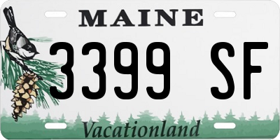 ME license plate 3399SF