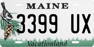 ME license plate 3399UX