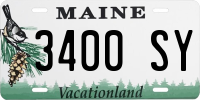 ME license plate 3400SY