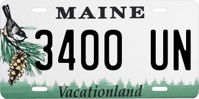 ME license plate 3400UN