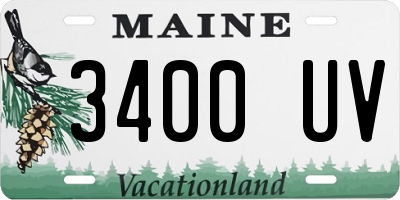 ME license plate 3400UV