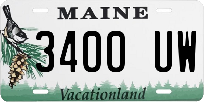 ME license plate 3400UW