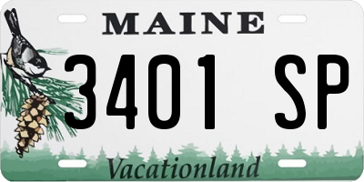ME license plate 3401SP