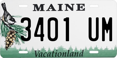 ME license plate 3401UM