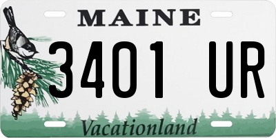 ME license plate 3401UR