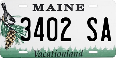 ME license plate 3402SA