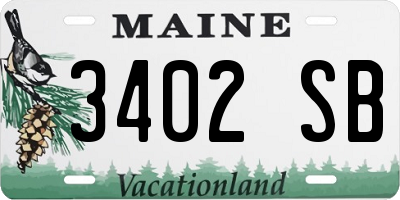 ME license plate 3402SB