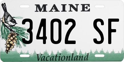 ME license plate 3402SF