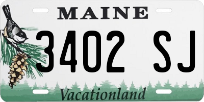 ME license plate 3402SJ
